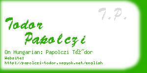 todor papolczi business card